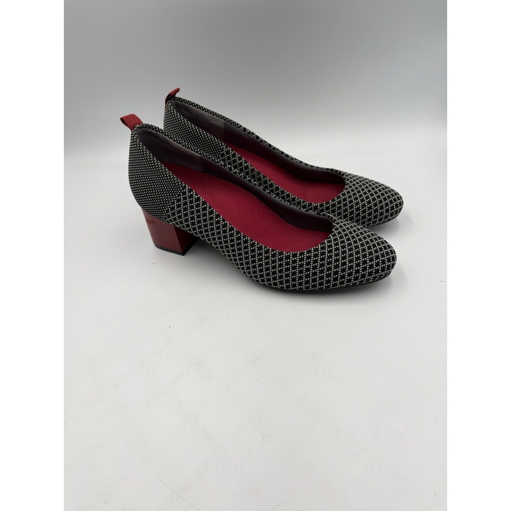 BETABRAND BLACK GREY RED STARTER BLOCK HEEL SHOES WOMENS Size 8